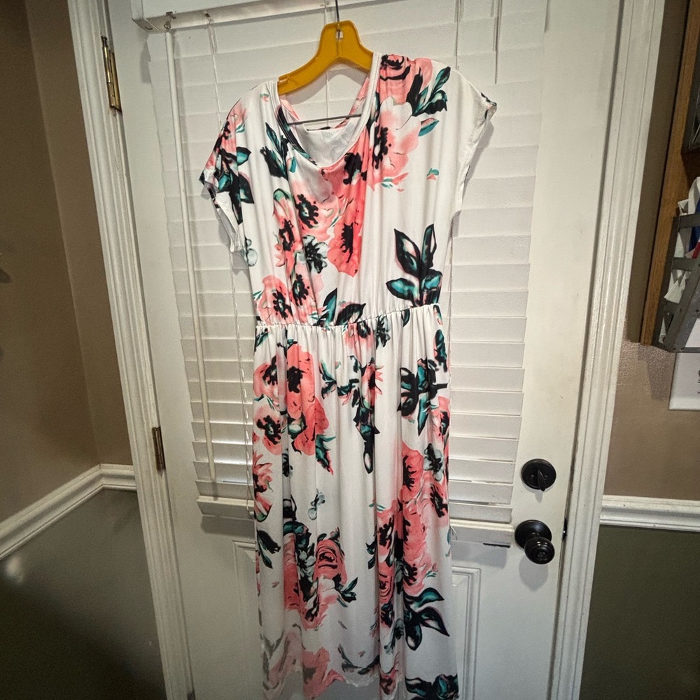 Floral Print White Dress
